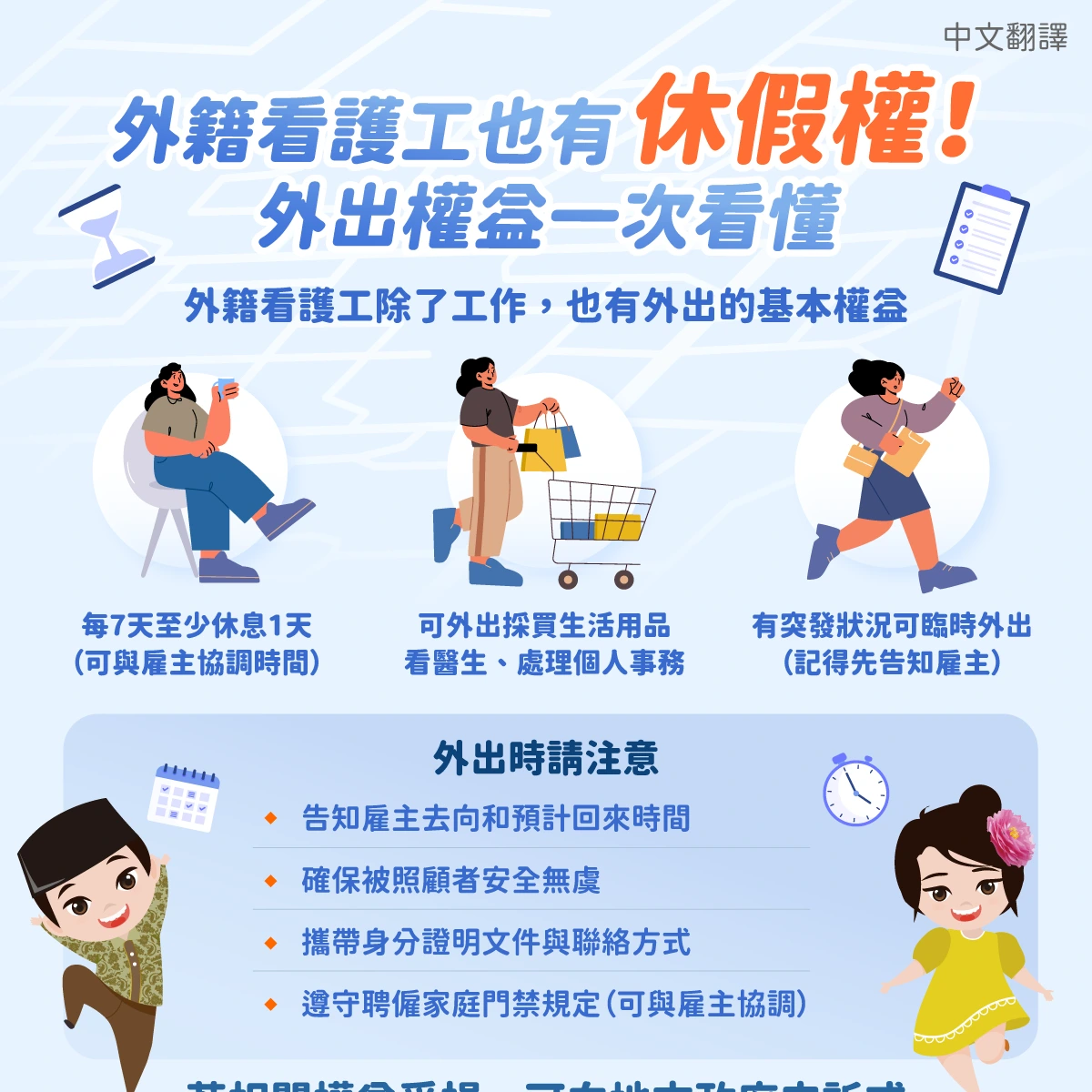 1141124 外籍看護工也有休假權！外出權益一次看懂
