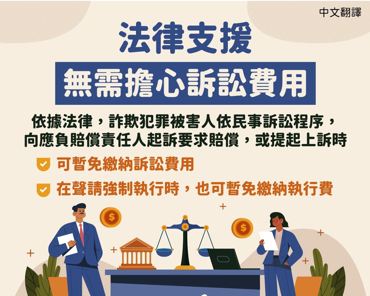 1141208 法律支援 無需擔心訴訟費用