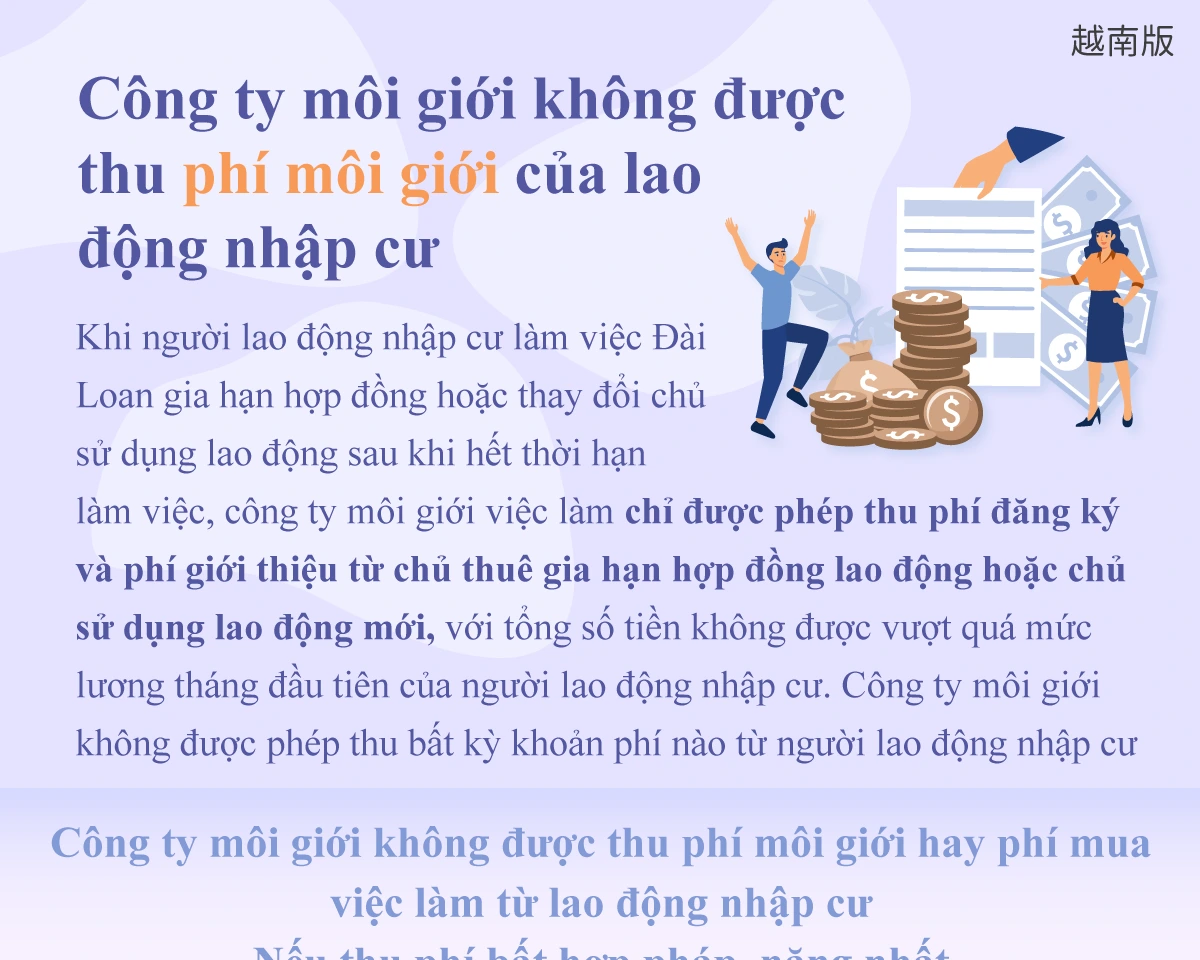 1150226 仲介不得向移工收仲介費