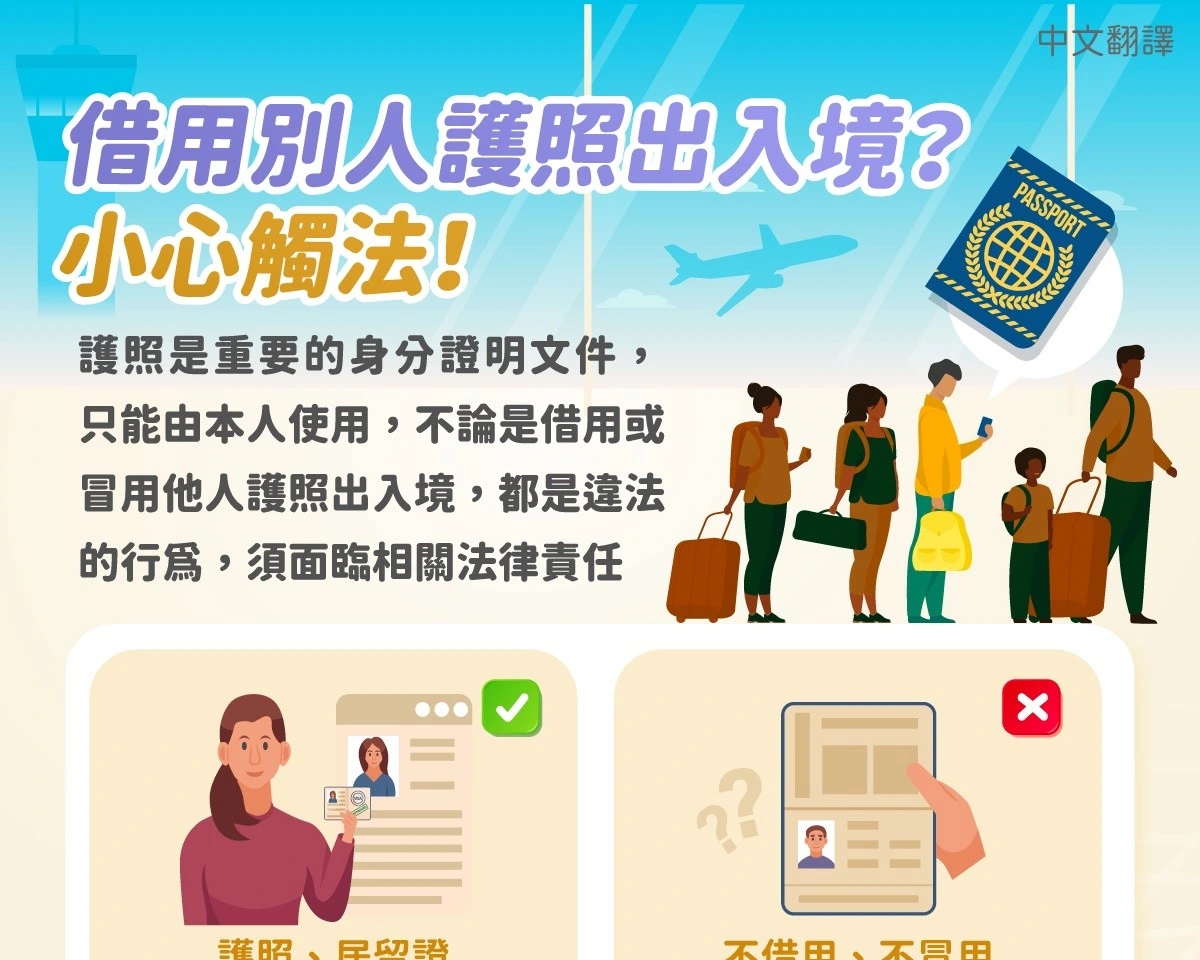 1150821 借用別人護照出入境？小心觸法！